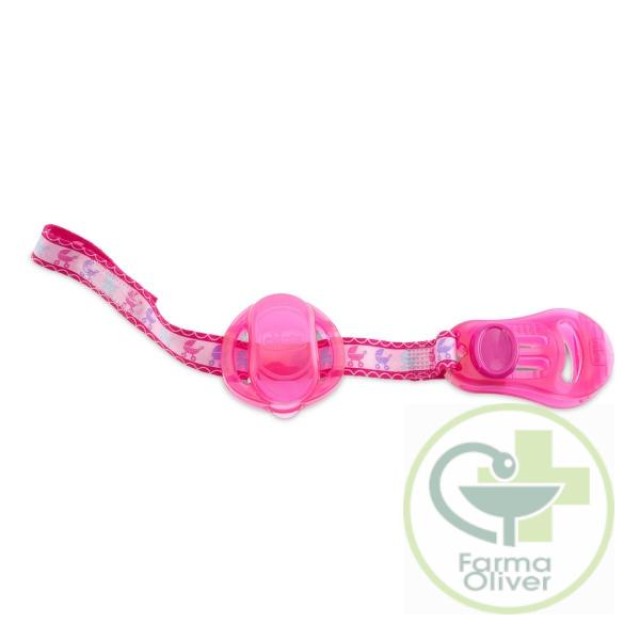 Clip con protege chupete Rosa