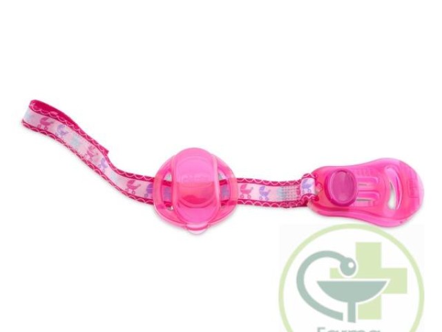 Clip con protege chupete Rosa