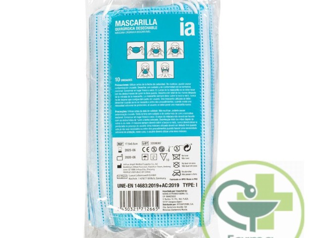 Mascarilla quirúrgica desechable Interapothek