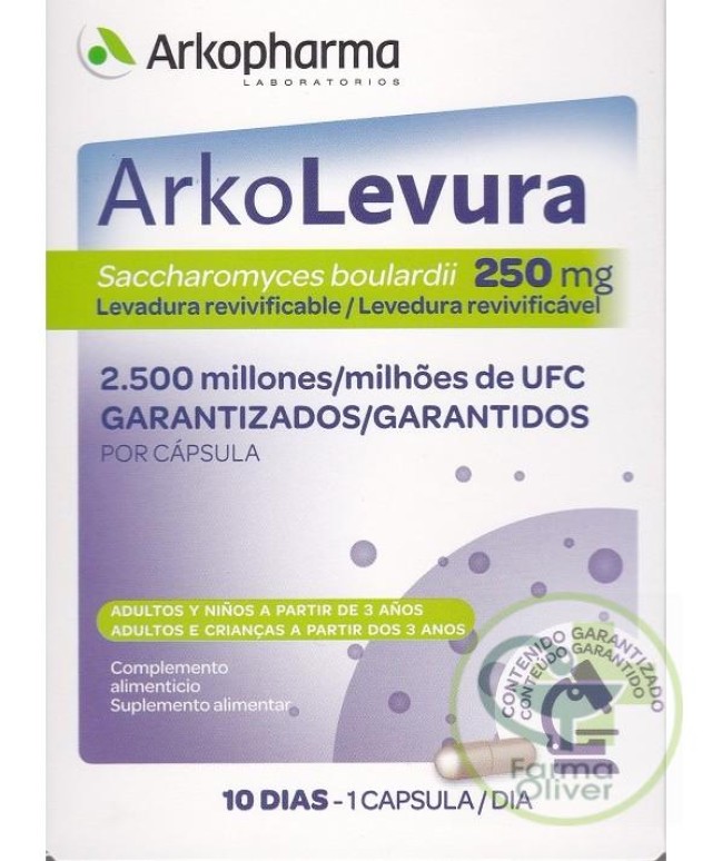Arko Levura 250 mg 10 cápsulas