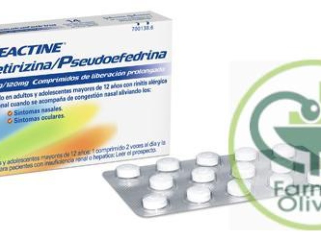 REACTINE Cetirizina/Pseudoefedrina5 mg / 120 mg comprimidos