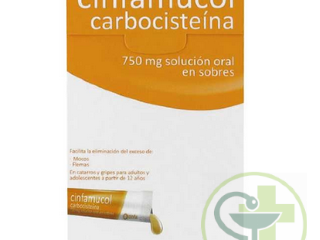 Cinfamucol carbocisteína 750 mg solución oral en sobres