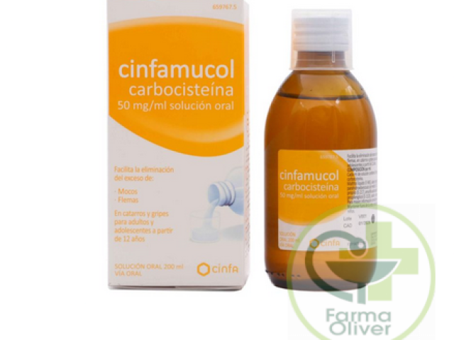 Cinfamucol carbocisteína 50 mg/ml solución oral